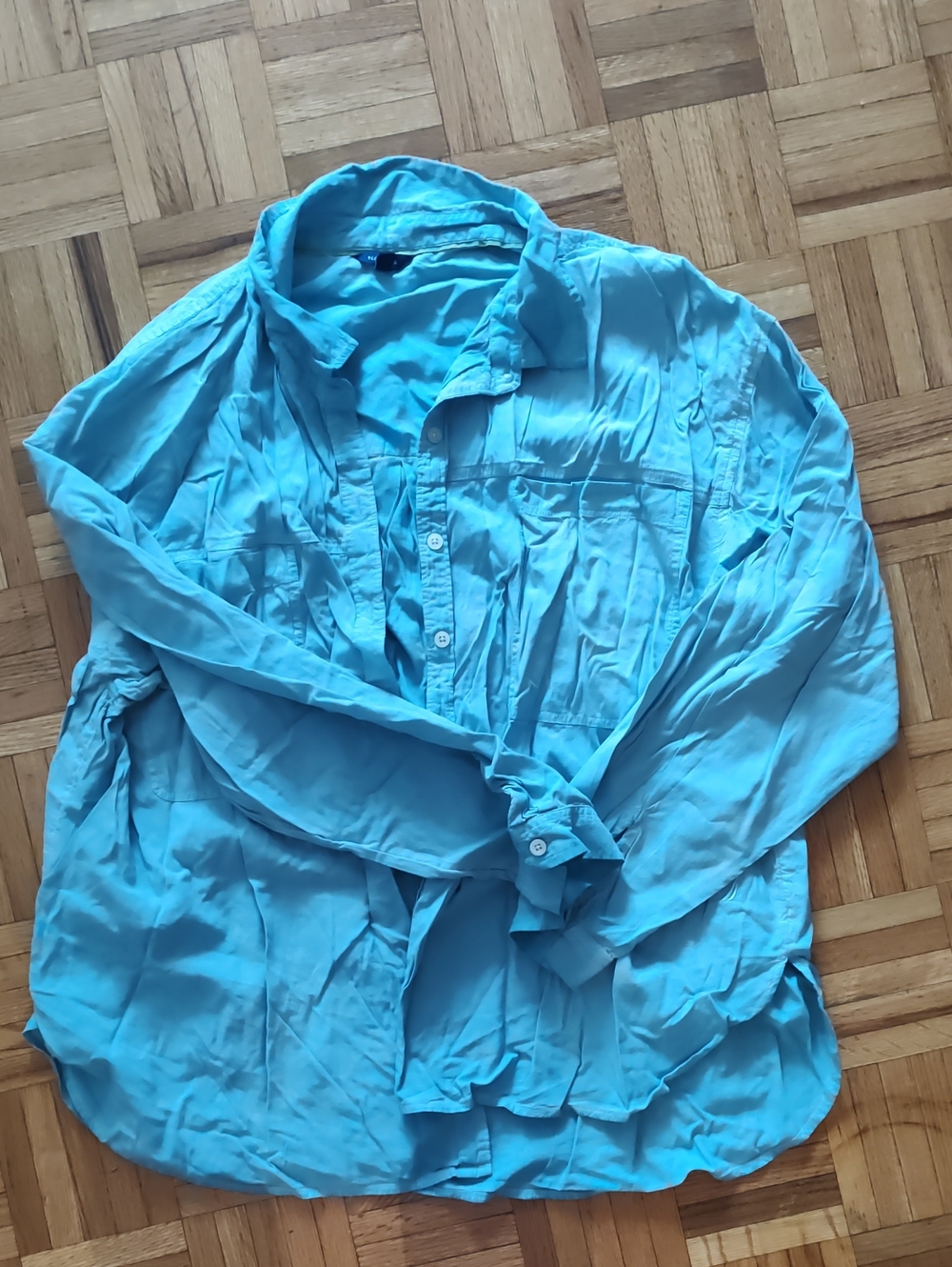 Turquoise Button-Up Blouse Nautica men's